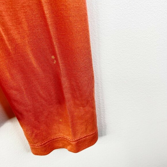 BCBG MAXAZRIA Top Womens Size XS Orange Peach Long Sleeve Lightweight Hi Low - Picture 2 of 4